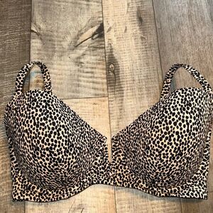 Shade & Shore Leopard Print Push-Up Bra in Beige and Black